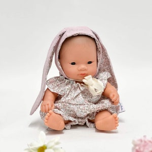 Miniland Babykleidung, 21 cm Puppenstrampler, Minialnd Puppenstrampler, Blumenstrampler, 9 Zoll Puppenstrampler, Geschenk für Kinder