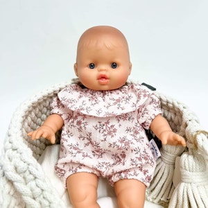 Minikane doll 28 cm, muslin romper for Minikane soft body doll, pink muslin romper for minikane 28 cm image 2