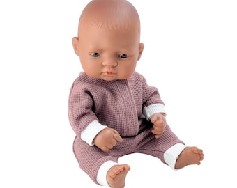 Pijama sin pies para muñecas, pelele de algodón con textura de gofre, pijama para muñeca Miniland de 32 cm y Corolle de 30 cm.
