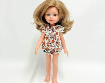 Paola Reina Amigas doll clothes, doll autumn meadow romper, 32 cm doll clothes, 12 inch doll clothes, doll romper, Amigas doll clothes