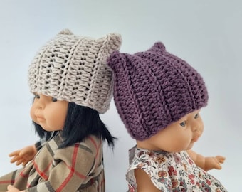 Doll hat, knitted doll hat, Minikane hat, Paola Reina hat, Miniland doll hat, knitting for dolls