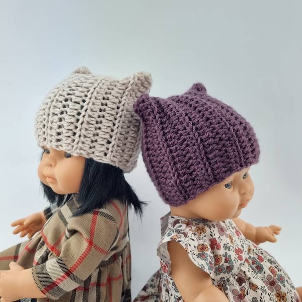 Doll hat, knitted doll hat, Minikane hat, Paola Reina hat, Miniland doll hat, knitting for dolls