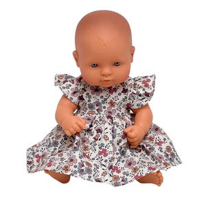 Miniland doll dress 32 cm, Floral Doll Dress for 12 Inch Dolls, Handmade Clothes for 32 cm Dolls, 12 inch doll dress