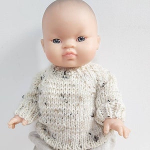 Minikane doll pullover 34 cm, minikane doll clothes, doll sweater, 13 inch doll pullover, Paola Reina doll pullover, linen doll bloomers, image 4