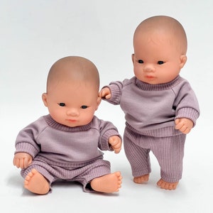 Miniland 21cm lounge set, Miniland baby doll, 21cm doll clothes, doll clothes for 21 cm doll, doll  sweatshirt, doll pants