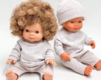 Ensemble de sport Miniland 38 cm, sweat-shirt de poupée, bonnet de poupée, vêtements de poupée 15 pouces, vêtements de poupée 13 pouces