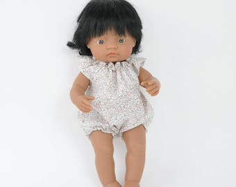 Miniland Doll clothes, 15 inch doll clothes, romper for Miniland, floral romper, Miniland doll romper, 38 cm doll clothes