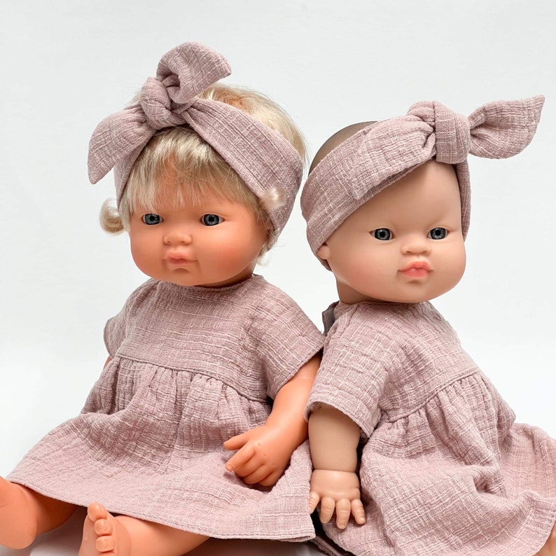Robe de poupée Minikane, robe de poupée Miniland 38 cm, bandeaux de poupée, vêtements de poupée Minikane, robe de poupée Paola Reina image 2