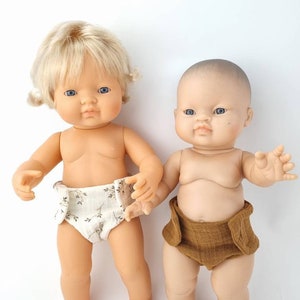 Doll diapers, Miniland 38 cm doll diapers, Minikane doll nappies, muslin doll nappies, set of 2 nappies for dolls, Paola Reina doll nappies zdjęcie 2