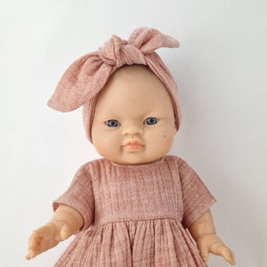Robe de poupée Minikane, robe de poupée Miniland 38 cm, bandeaux de poupée, vêtements de poupée Minikane, robe de poupée Paola Reina image 6