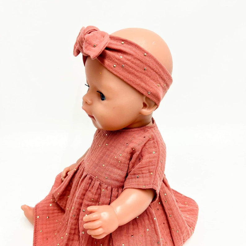 Baby Born doll dress or a headband , American doll dress, muslin doll dress, 42-43 cm doll dress, 18 inch doll muslin dress, Baby Born doll image 3