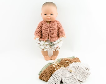 Suéter muñeca crochet, suéter muñeca Paola reina, pullover muñeca, pullover muñeca punto, tejido para muñecas, suéter muñeca 34 cm