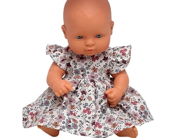 Miniland-poppenkleding, poppen van 32 cm, handgemaakte kleurrijke jurk met klittenband, voor peuters en kinderen