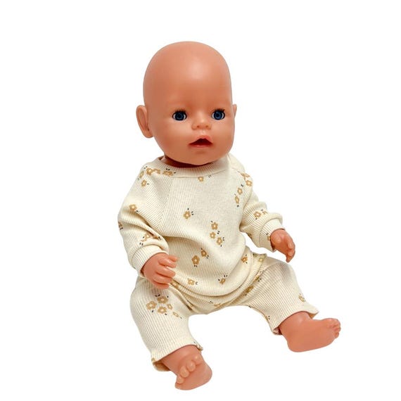 Baby Born Doll 43 Cm Track Suit, Made of Cream Cotton, Modern Doll