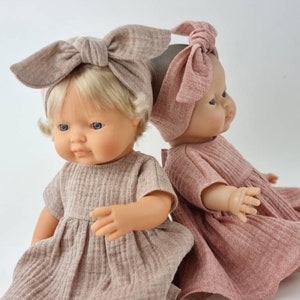 Robe de poupée Minikane, robe de poupée Miniland 38 cm, bandeaux de poupée, vêtements de poupée Minikane, robe de poupée Paola Reina image 4