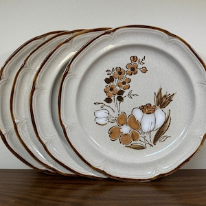 Floral Tooled Leather Dessert Plates (Set of 8)