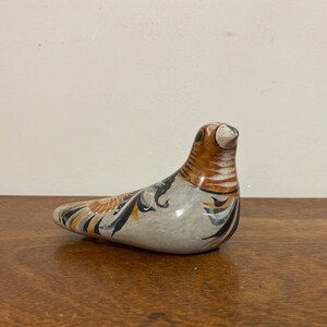 Blue Painted Floral Glazed Tonala Animal Bird Folk Art Pottery Figure Honduras 6 Honduran Handpainted Ceramic Chicken Figurine