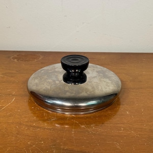 Revere Ware 5.5" Diameter Stainless Steel Replacement Lid - 1400 Line Pot Cookware Black Bakelite Handle Lid Knob