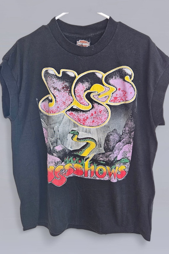 90s YES shows band concert t shirt muscle sleevele