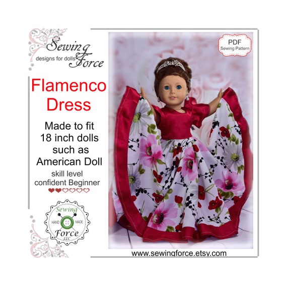 Fairy Gracefull Dress fits 18 inch dolls such as American Girl Doll 18 inch doll clothes pattern PDF Sewing Pattern doll clothes gown