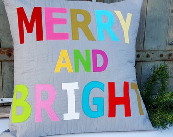 Merry and Bright Christmas Pillow Pattern PDF