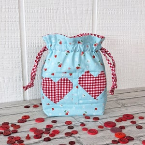 Two of Hearts Drawstring Bag