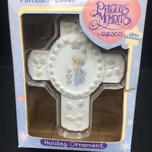 Precious Moments - Porcelain Cross Ornament ~