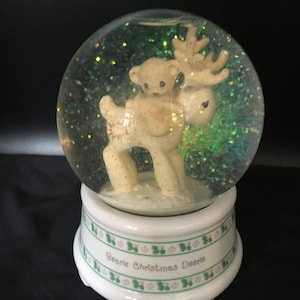 Precious Moments-Bearie CHRISTMAS Deerie Snow Globe ~