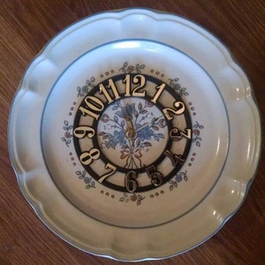 Floral Country Blue 10 1/2 Inch Clock Plate !