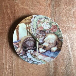 Puppy Kitty Buddy 8 Inch Clock !!