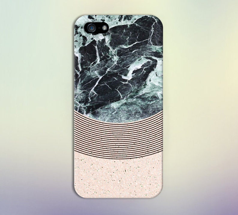 Geometric Black Marble x Pink Granite Phone Case for iPhone 8 Etsy