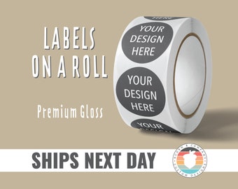 Labels On A Roll, Custom Logo Sticker, Round Sticker, Packaging Sticker, Small Business Sticker, Custom Labels, Company Stickers