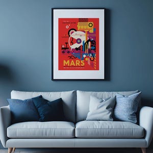 Retro Mars Tour Poster - Vintage Style Space Exploration Art | Custom Sizes Available