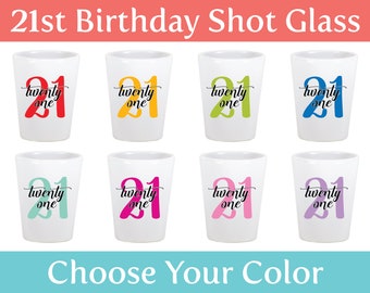 21st Birthday Shot Glass, Custom Party Favor