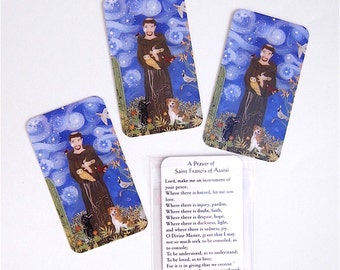 20 St. Francis of Assisi Prayer Cards Mothers Day Gift Memorial Gift Dog Gift Pet Card Pet Gift St Francis Keepsake
