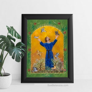 St. Francis Of Assisi Art Print Mothers Day Gift Inspirational Catholic Saint Religious Gift Catholic Wall Decor St. Francis Wall Art