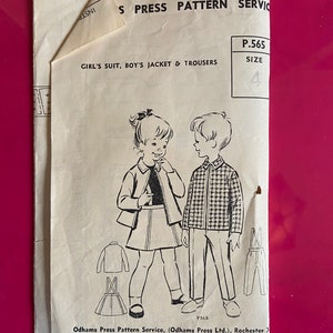 Vintage Sewing Pattern Women Realm P565 Girl’s Suit Boy’s Jacket Trousers Size 4.