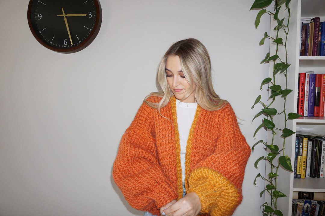 カーディガン Lochie - us vintage hand knit cardigan Vintage Hand Knit Cardigan/ Sweater/ L - Etsy