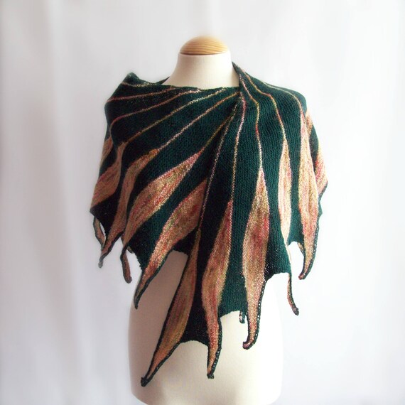 Knitted Wrap Wool Wrap Wool Shawl Knit Shawl Green Wrap Etsy