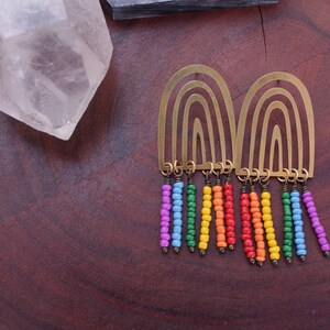 rainbow fringe earrings // pride earrings // big statement earrings // pride month // LGBTQIA