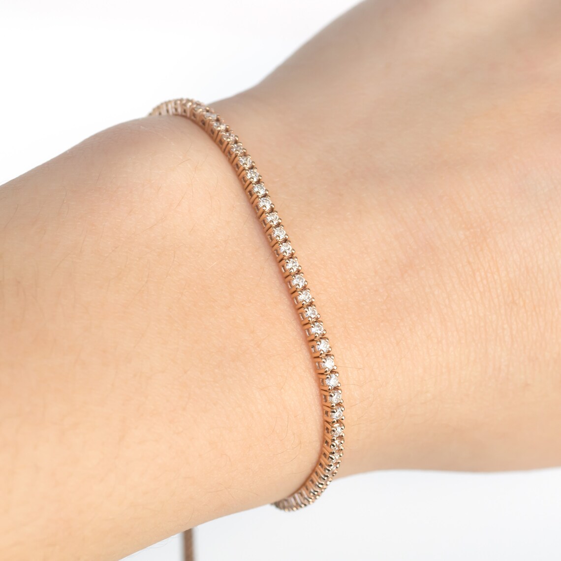 1.20cttw Diamond Lariat Bracelet Adjustable Tennis Bracelet Etsy