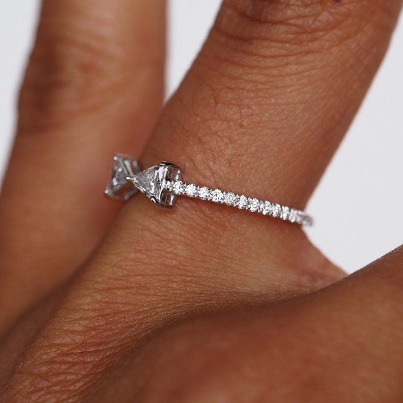 Diamond Bow Tie Ring With Diamonds Band Rose Gold Bow Tie Etsy