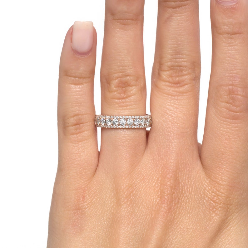 Women's Diamond Eternity Band With 5 Pointer Diamonds All Etsy