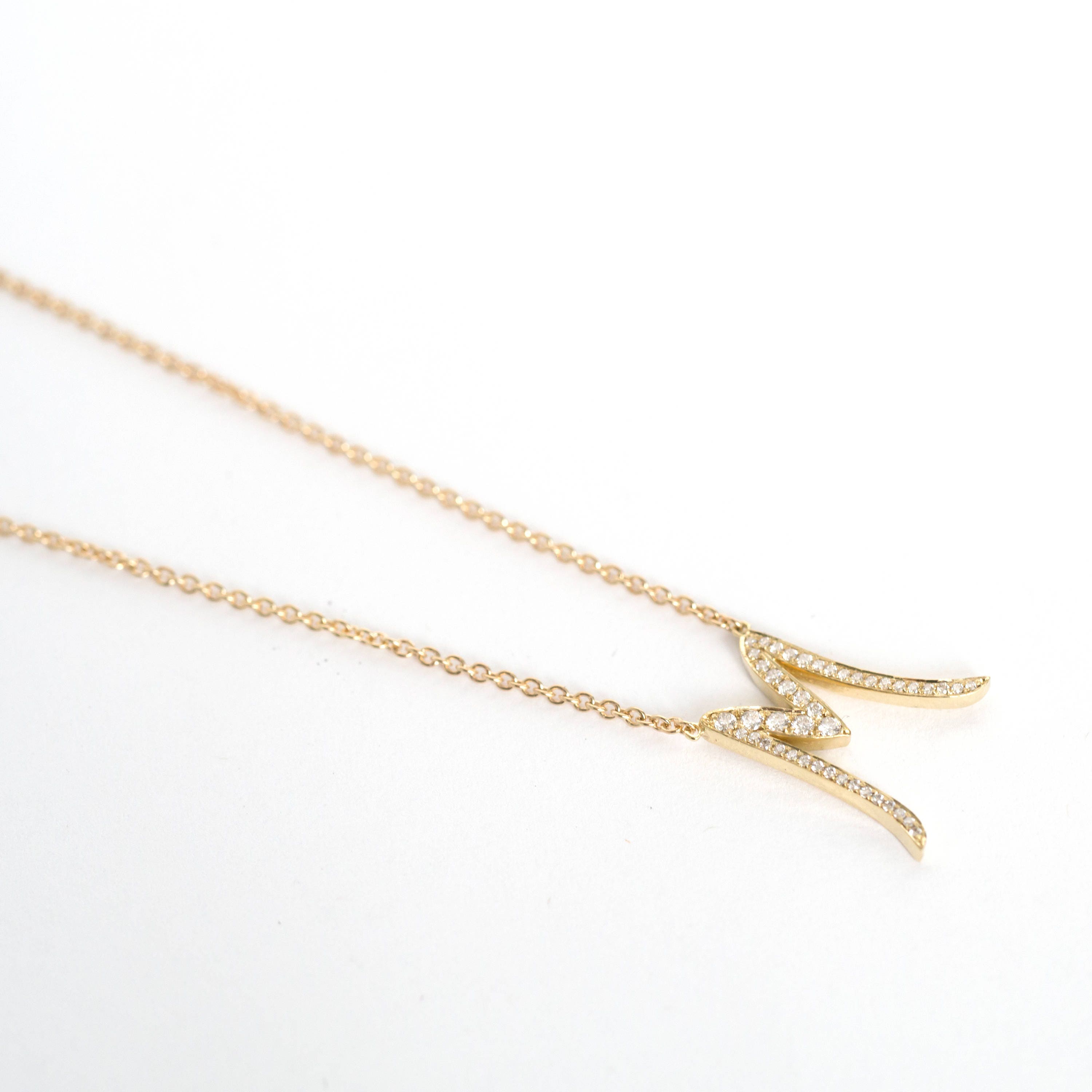 Dainty M Diamond Initial Pendant on Dainty Chain, M Letter Pendant ...