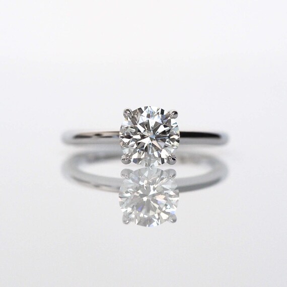 Buy Round Solitaire Engagement Ring, Dainty Diamond Engagement