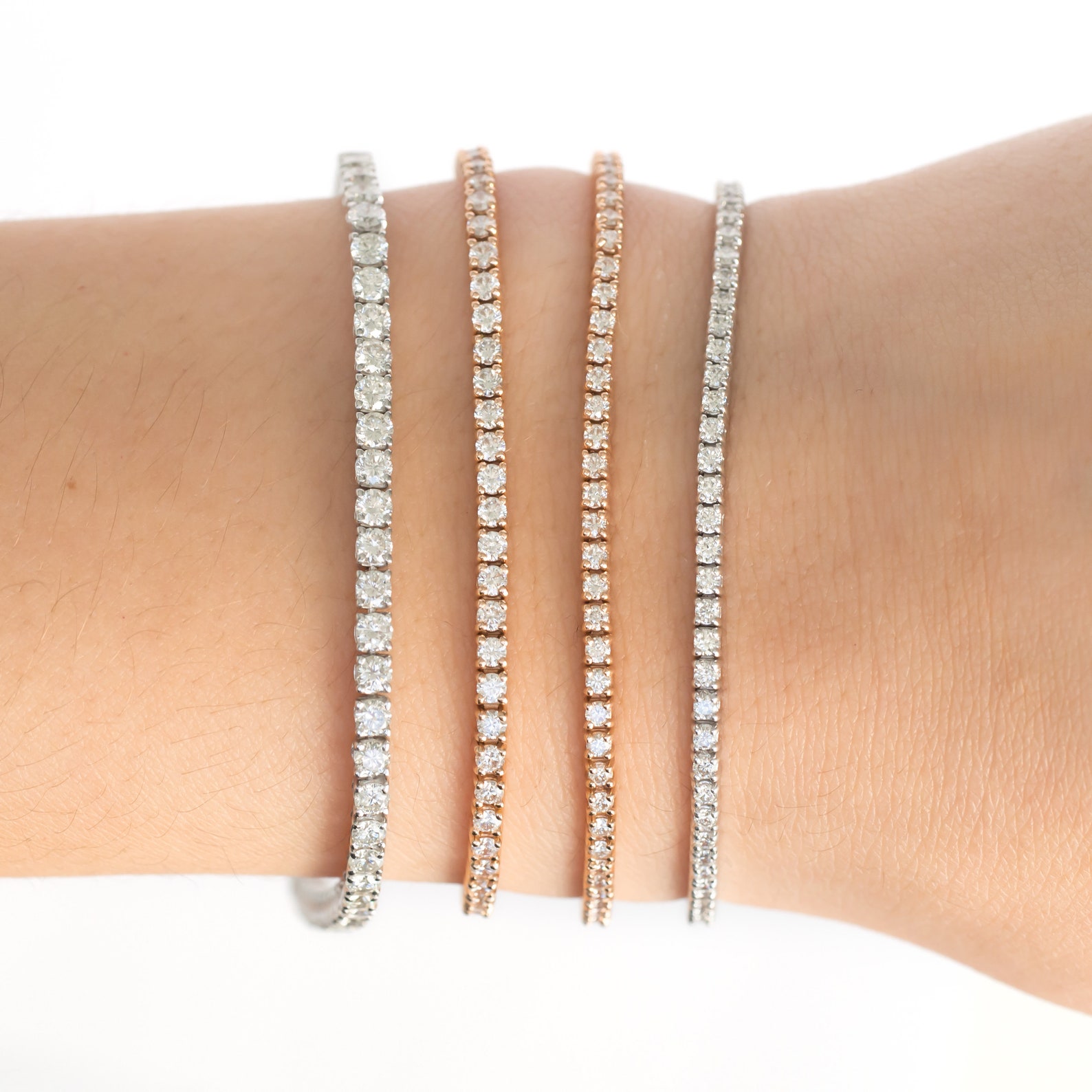 1.20cttw Diamond Lariat Bracelet Adjustable Tennis Bracelet Etsy