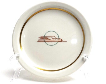 A Union Pacific Railroad Winged Zephyr Streamliner China salad plate 6.5"