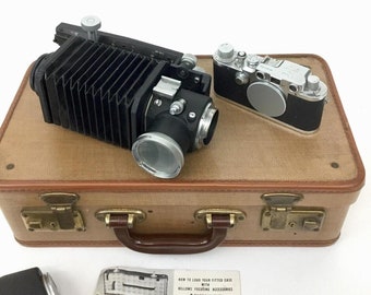 Leica closeup kit camera D.R.P 1949 bellows focus dev & access w fitted case