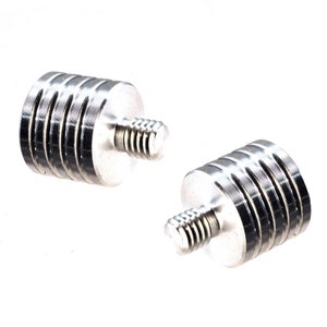 Two Camera screw mount adapters converts 1/4x20 inch screw to metric M6x20 thread