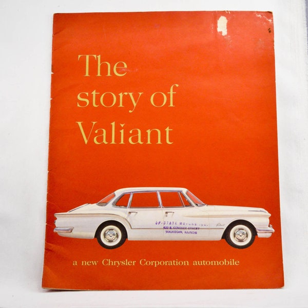 Colored Sales Brochure - The Story Of Valiant 1960 Classic Car Advertising